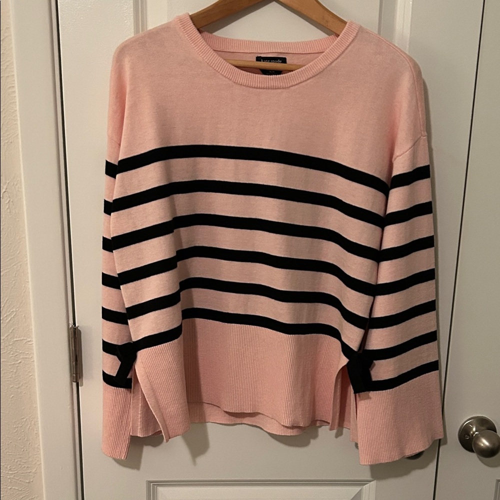 Kate Spade Pink and Black Striped Sweater Set